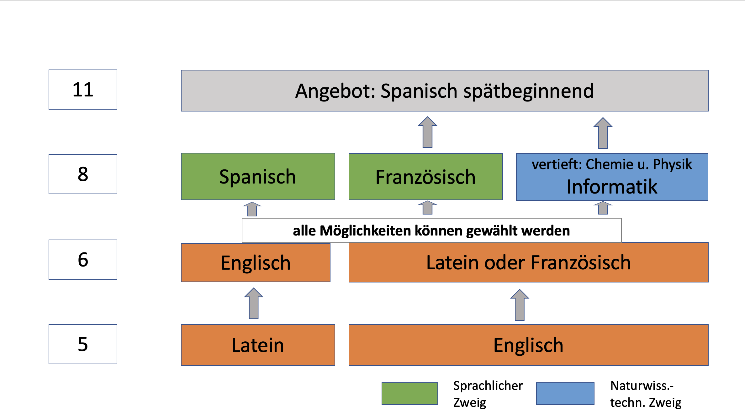 Sprachenfolge Grafik Klasse 7