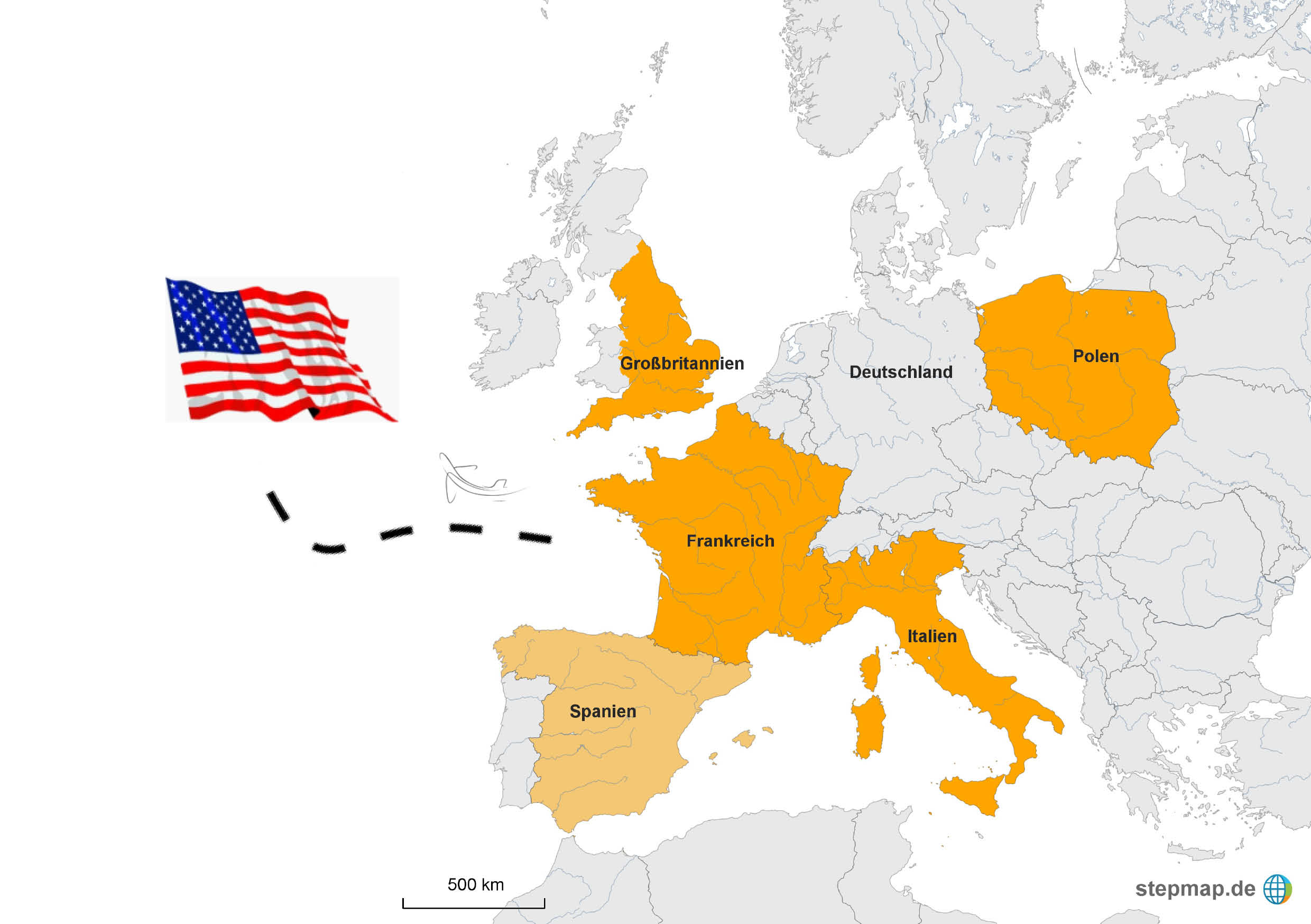 Partnerländer/Austauschprogramm (Bild: stepmap.org)