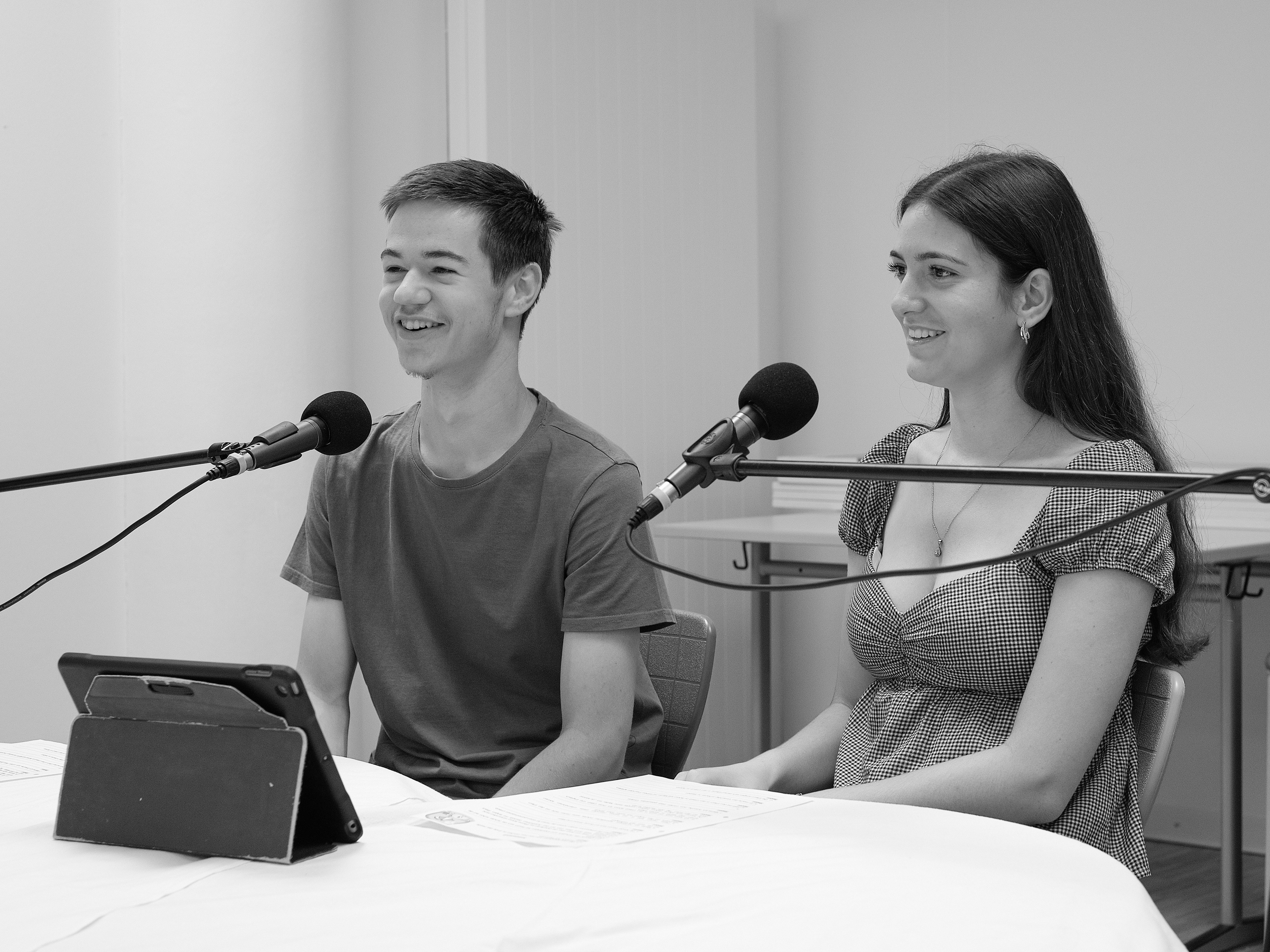 Tim Scherbaum (11D) und Samira Belfaqir (11D) Rambacher RZ